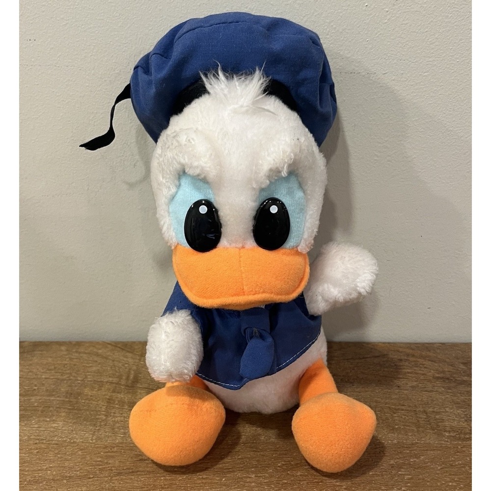 VTG Applause Baby Donald Duck Plush Walt Disney Tag Mad Pout Sailor Blue Hat 9"